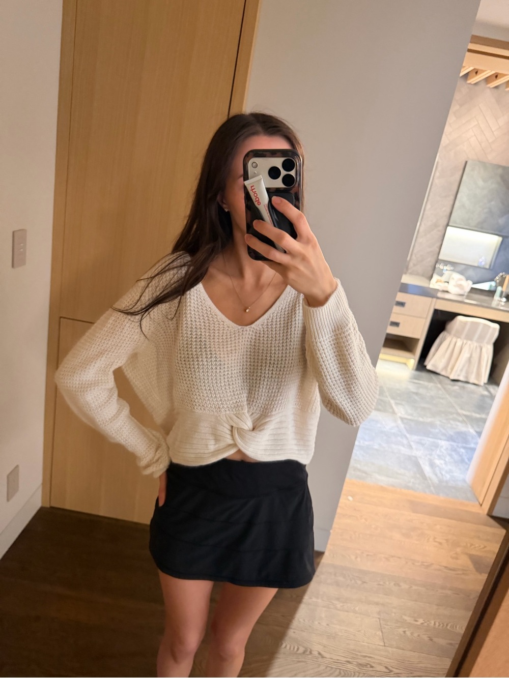 Knit Knot Sweater in Cream